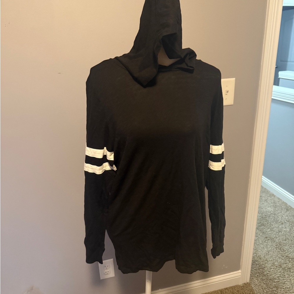 Torrid Black Hoodie with White Stripes
